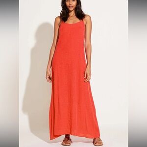 Vitamin A | Mari Maxi Dress - Hibiscus Crinkle Linen